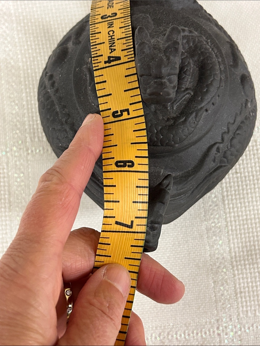Dragon-Handled Black Ceramic Teapot - marked Zhongguo Yixing image 5